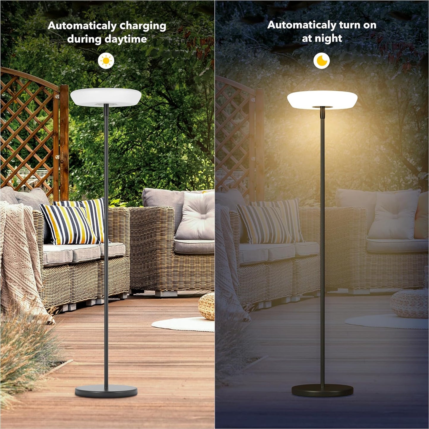 Minimalist Solar Powered Outdoor Floor Lamp